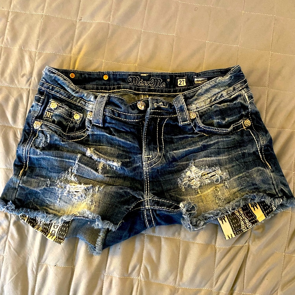 Miss Me denim shorts - size 27, ~2 inch inseam - gently worn